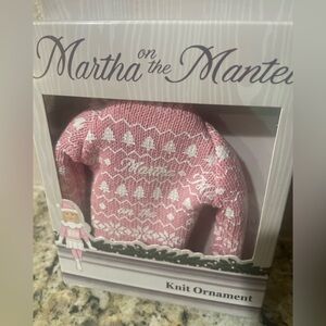 Martha on the Mantle Pink Knit Sweater Ornament New